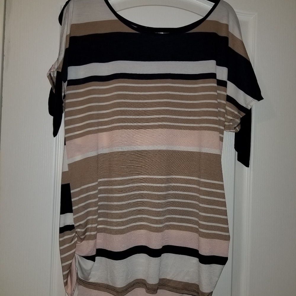 Cream/ pink/blue/white shirt (maternity)